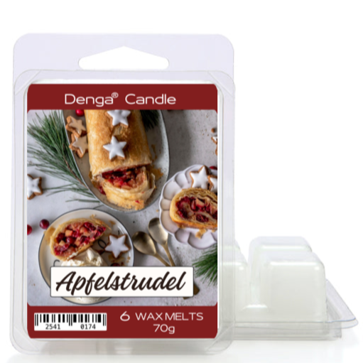 Denga Candle Apfelstrudel wax melts packaging on a white background