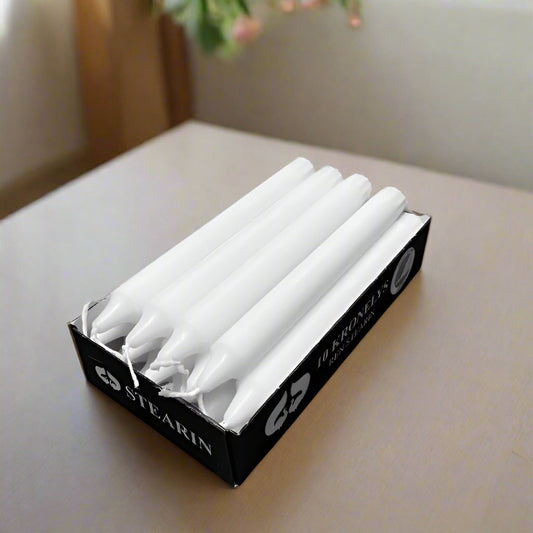 Dinner-candle-20cm-white-10pk