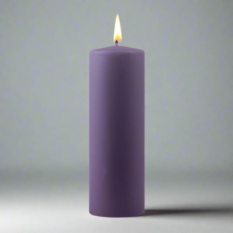 Dipped-pillar-candle-6x18cm-heather