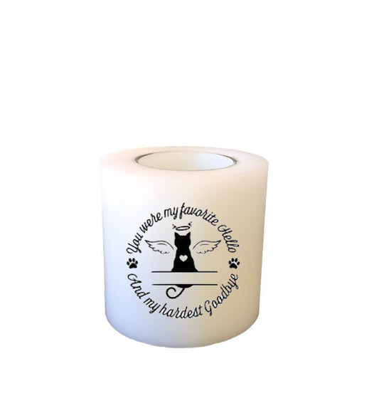 Everlasting Candle - printed: "You were my favourite (cat)"
