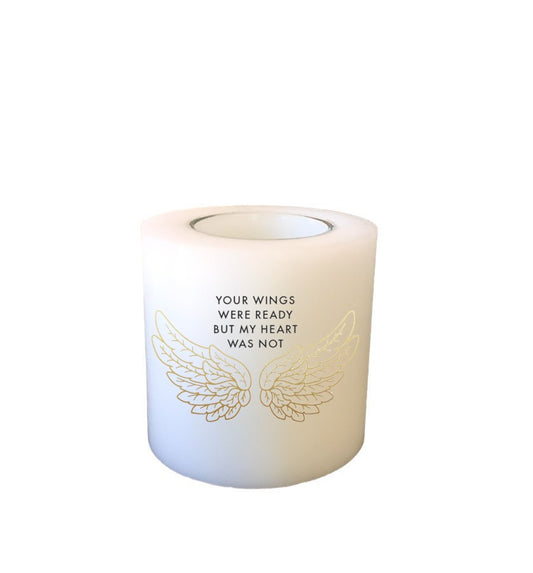 Everlasting Candle - printed: "Wings ready.."