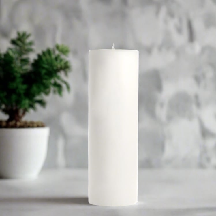 Flattop Pillar Candles - white