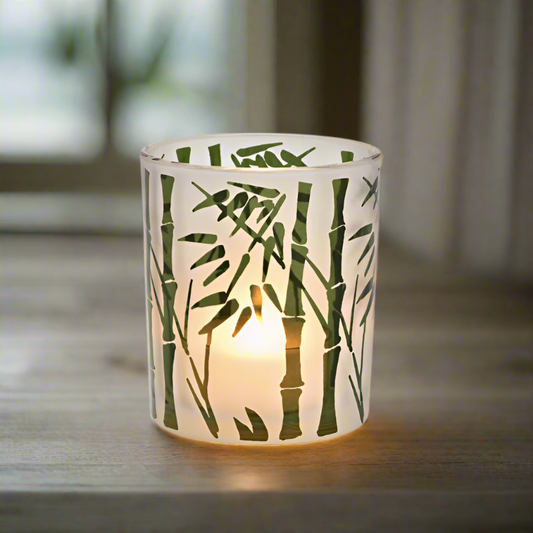 Glassholder with bamboo design 7x8cm