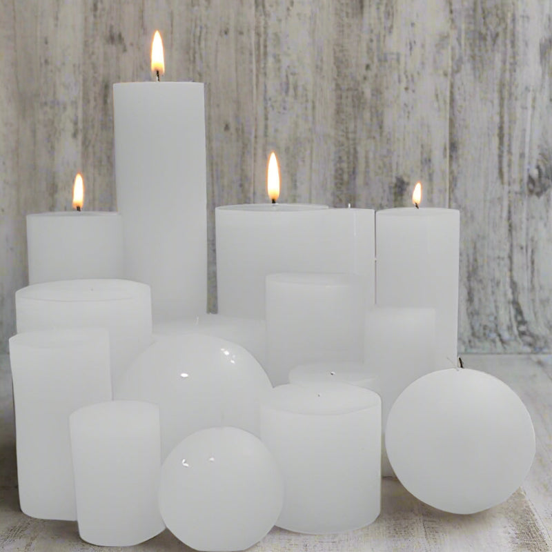 Long-burning, non-drip rustic Denga best quality candles in white