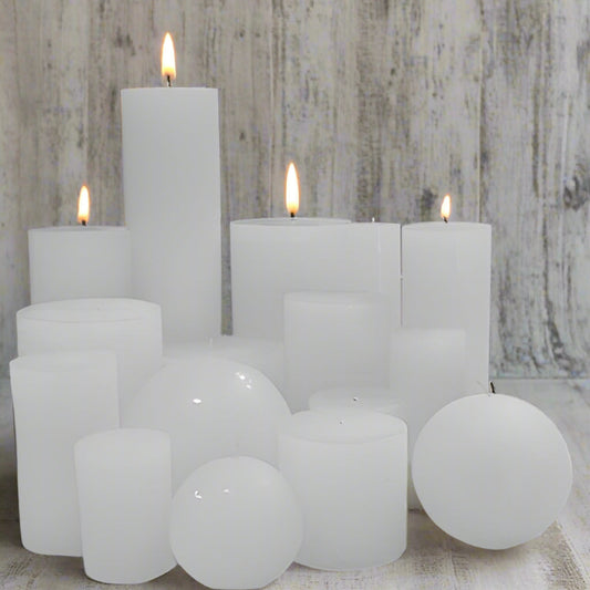 Long-burning, non-drip rustic Denga best quality candles in white