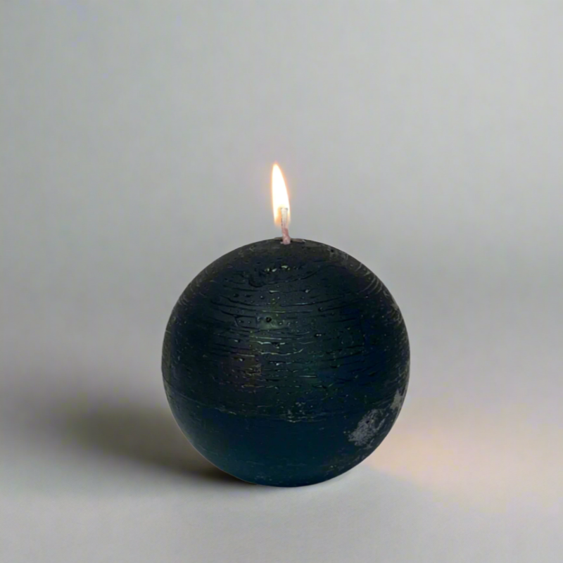 Rustic-ball-candle-Black