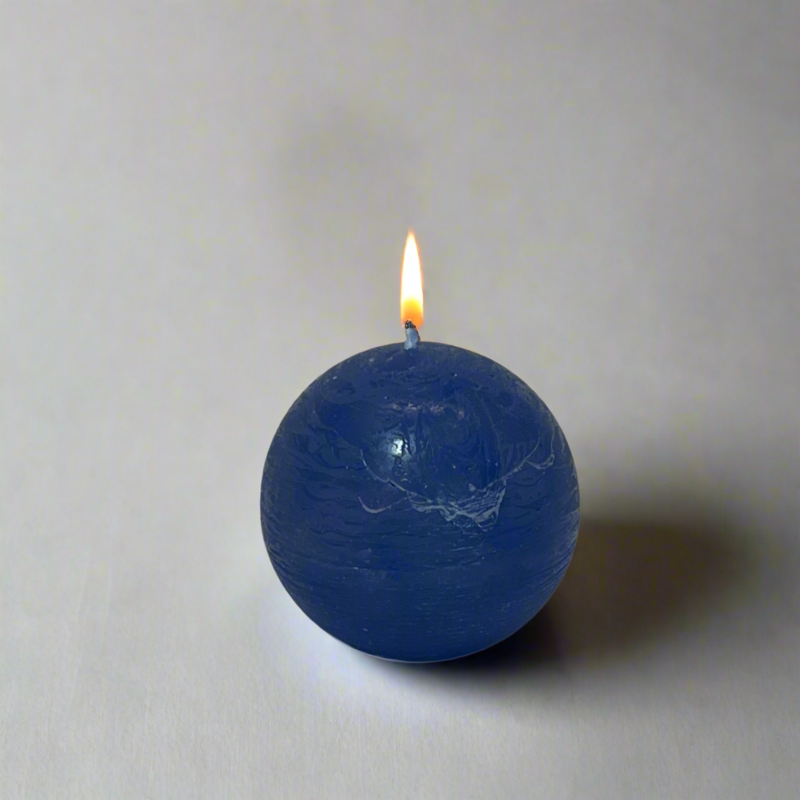 Rustic-ball-candle-Dark-blue-10cm