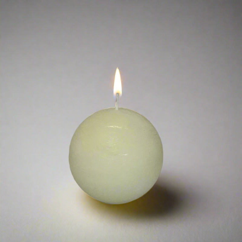 Rustic-ball-candle-Ivory_10cm