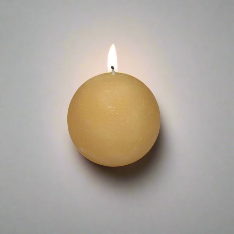 Rustic-ball-candle-Peach-8cm