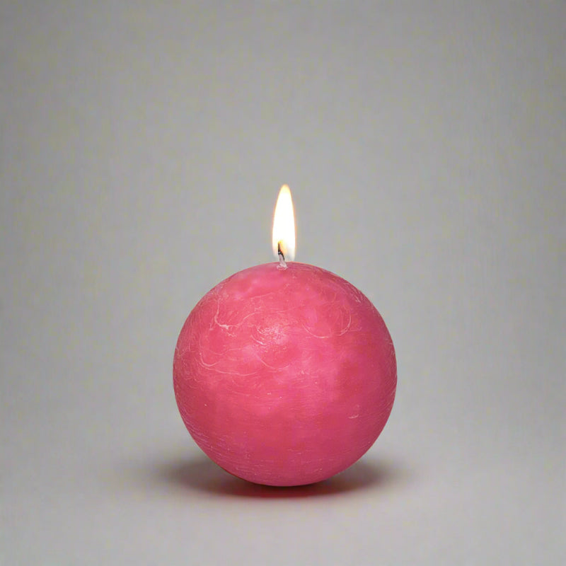 Rustic-ball-candle-Pink-8cm