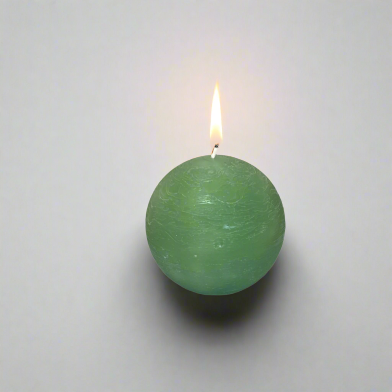 Rustic-ball-candle-Sage-8cm