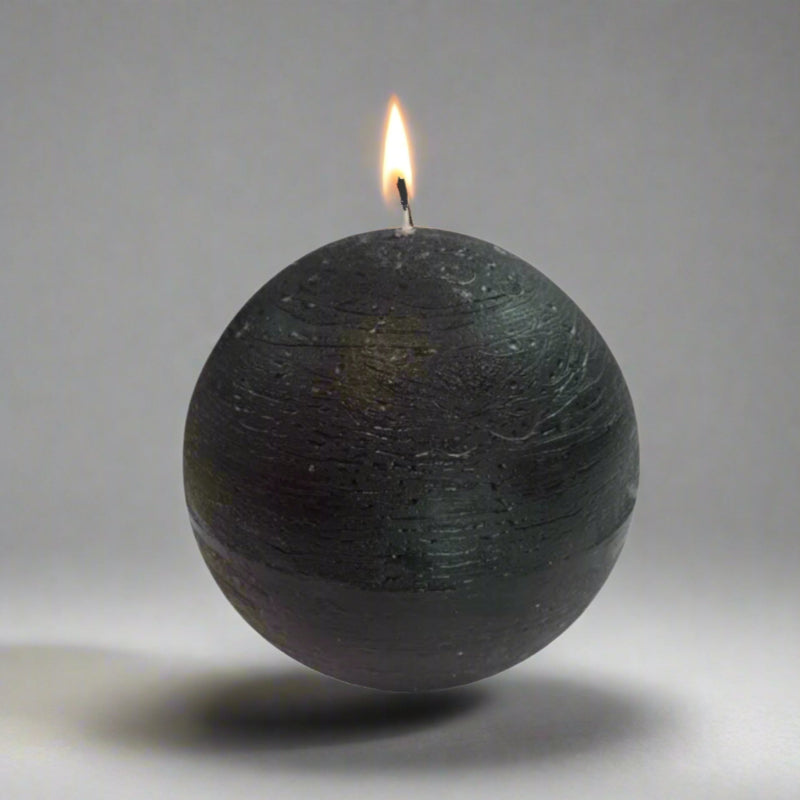Rustic-ball-candle-black