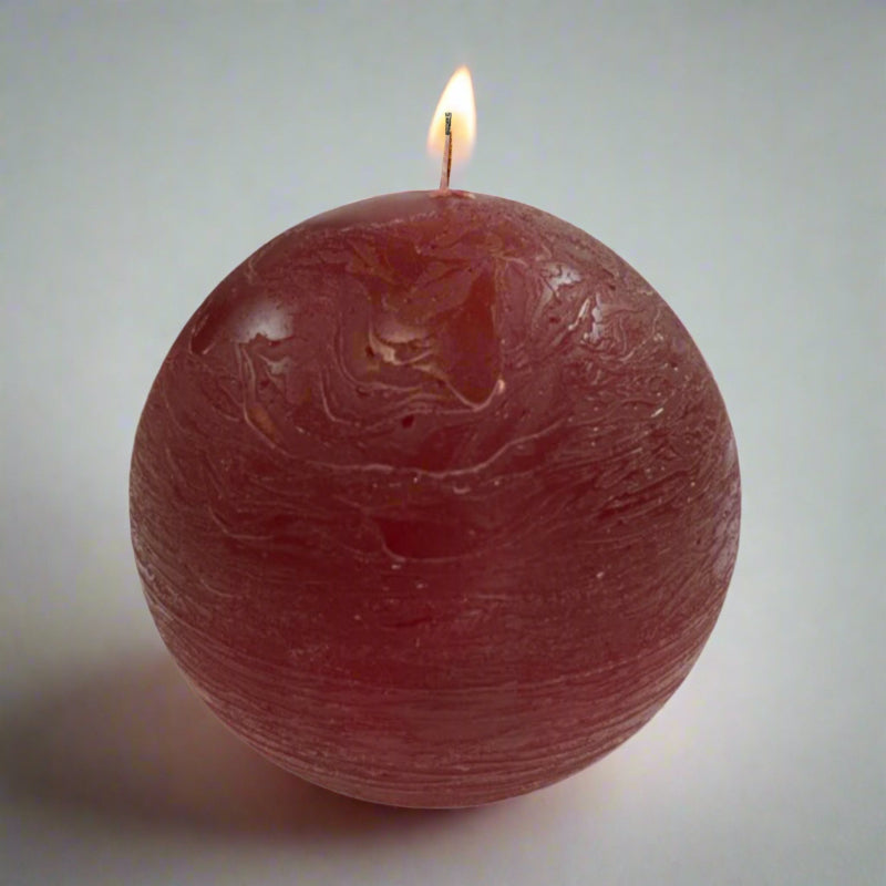 Rustic-ball-candle-ruby-12cm