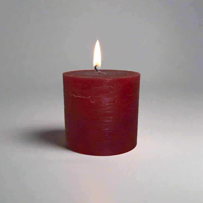Rustic-candle-10x10-Ruby