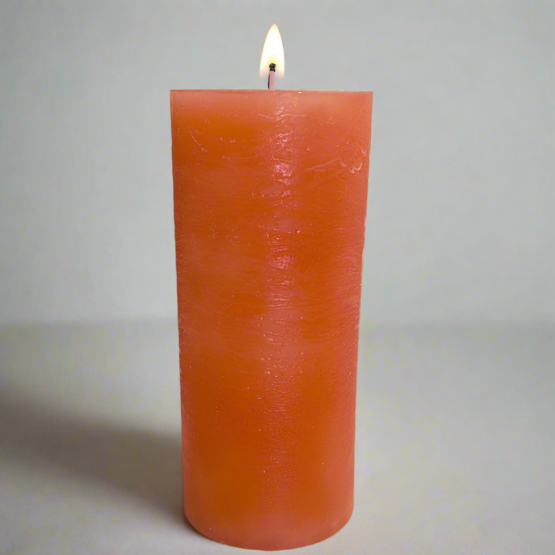 Rustic-candle-10x19-Orange
