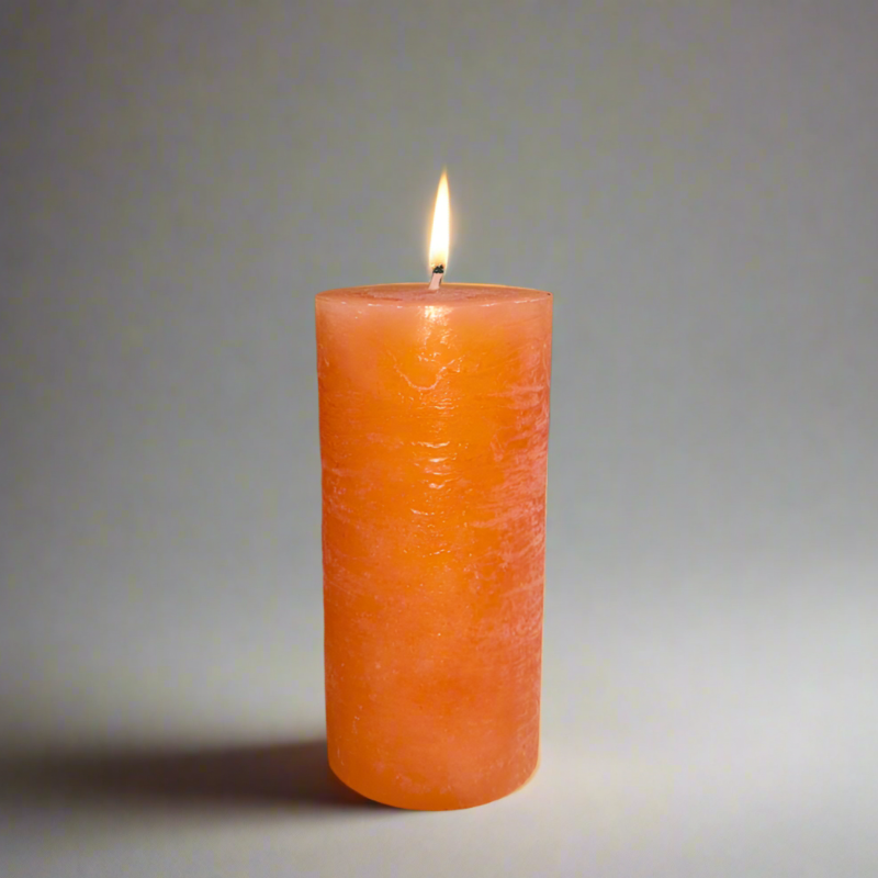 Rustic-candle-5.5x12-Orange