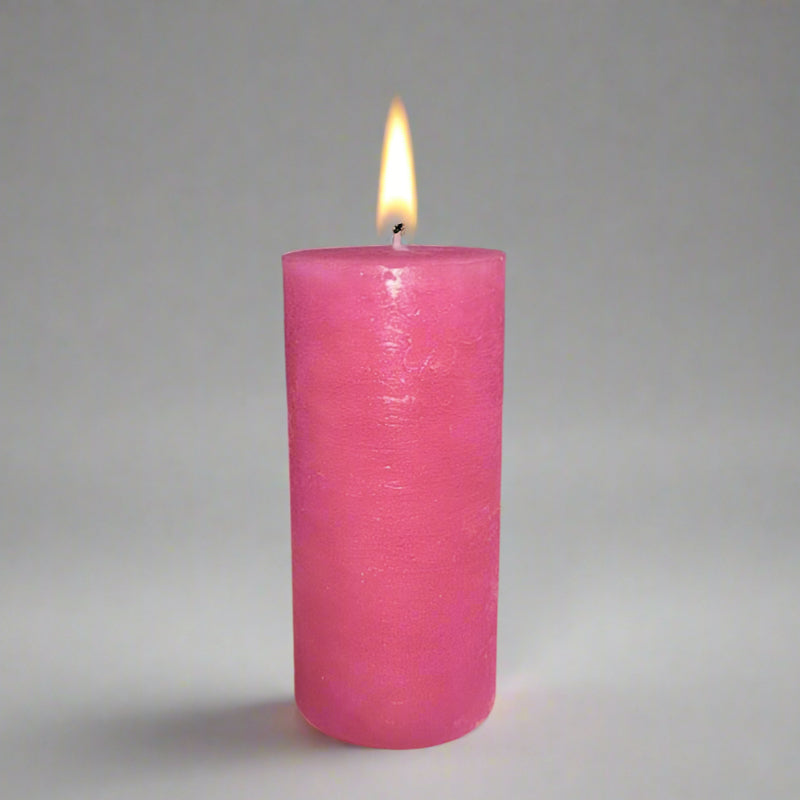 Rustic-candle-5.5x12-Pink