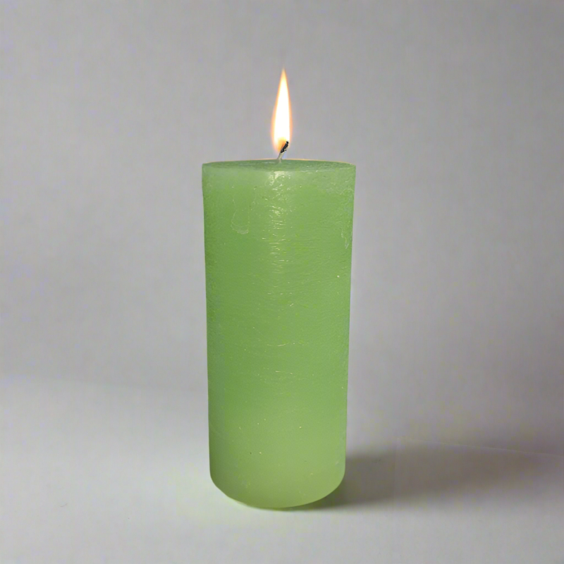 Rustic-candle-5.5x12-Spring_green