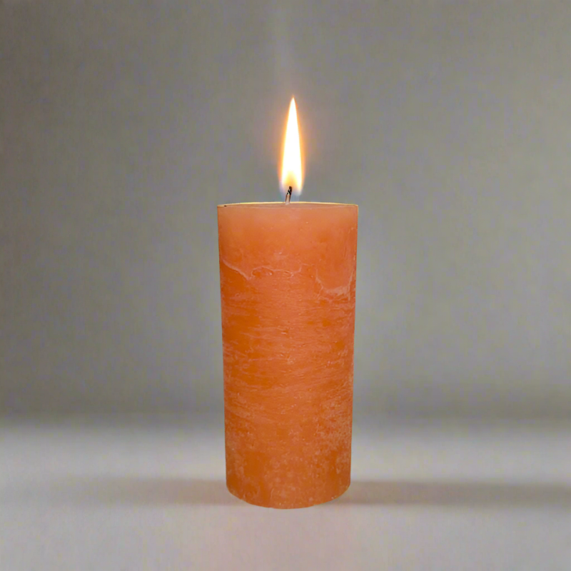 Rustic-candle-8x14-Orange