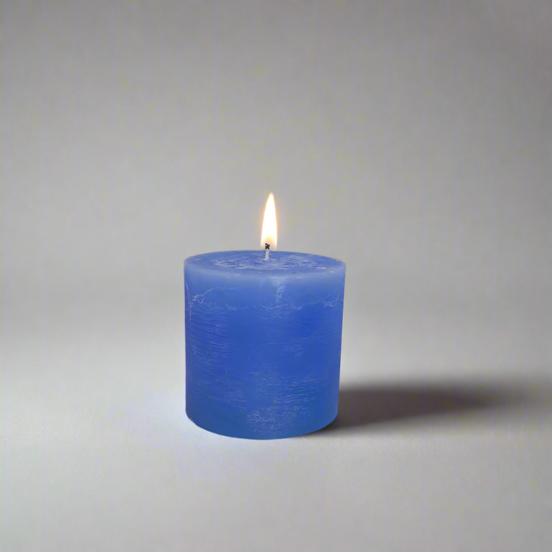Rustic-candle-8x8-Blue