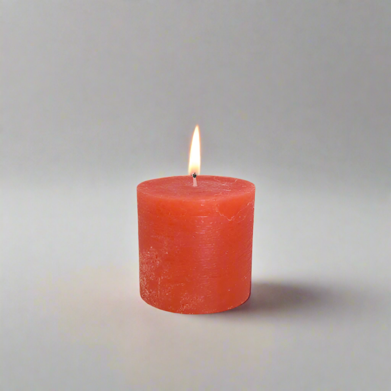 Rustic-candle-8x8-Orange