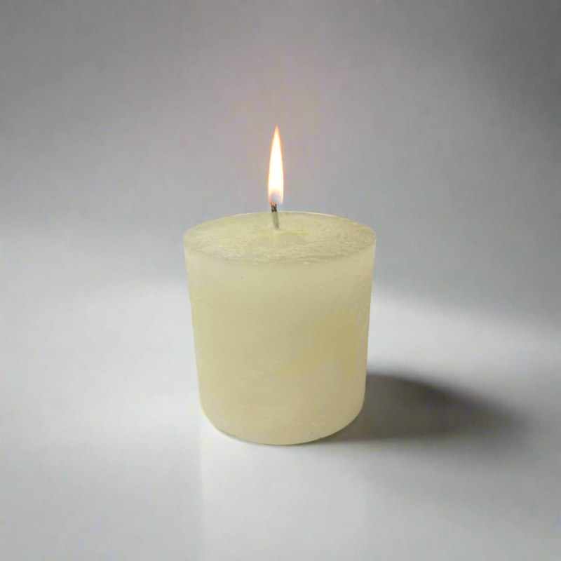 Rustic-candle-8x8-ivory