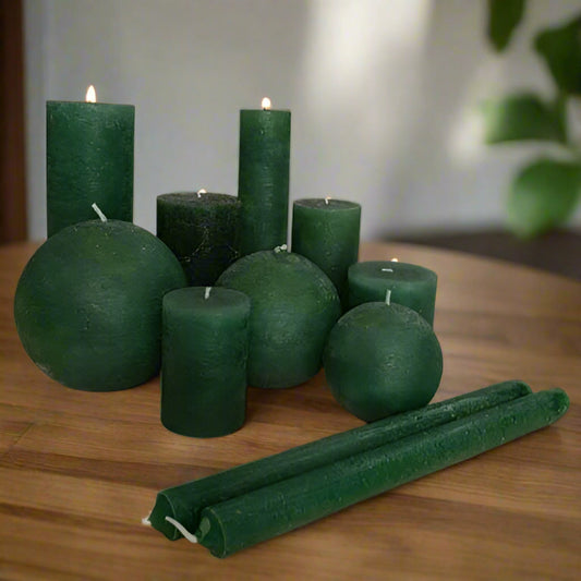 Rustic-candle-darkgreen