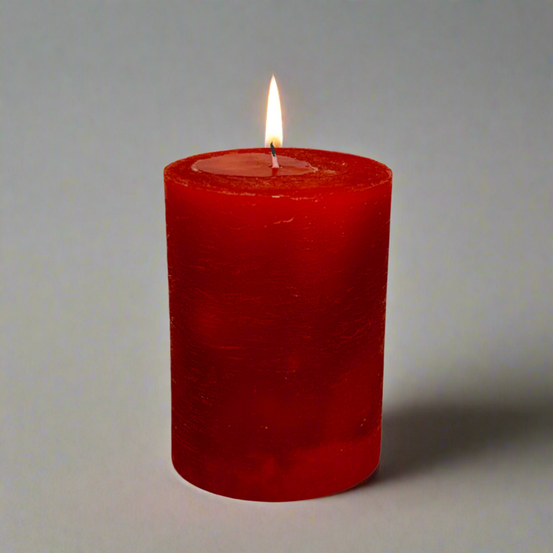 Rustic-pillar-candle-10x14-Red