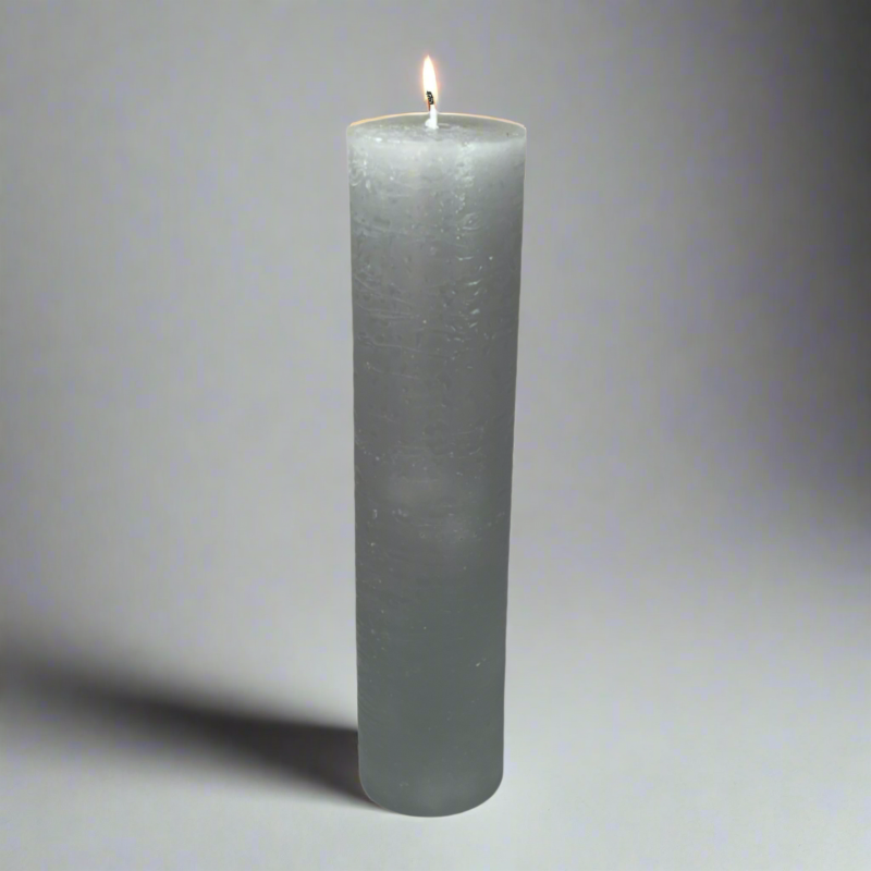 Rustic-pillar-candle-4.5x19-Grey