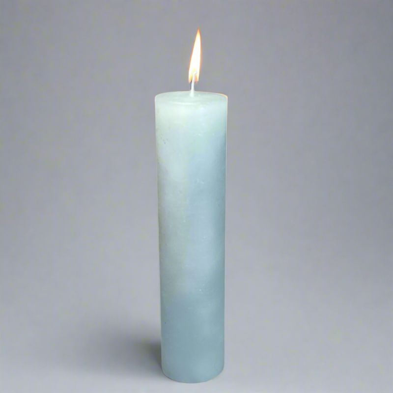 Rustic-pillar-candle-4.5x19-Light-blue