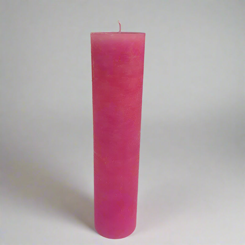 Rustic-pillar-candle-4.5x19-Pink