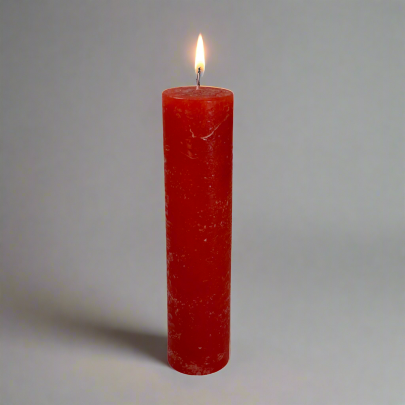 Rustic-pillar-candle-4.5x19-Red