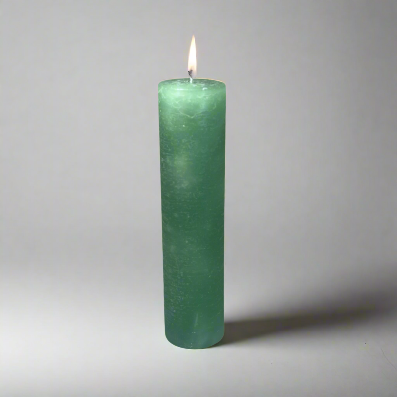 Rustic-pillar-candle-4.5x19-Sage
