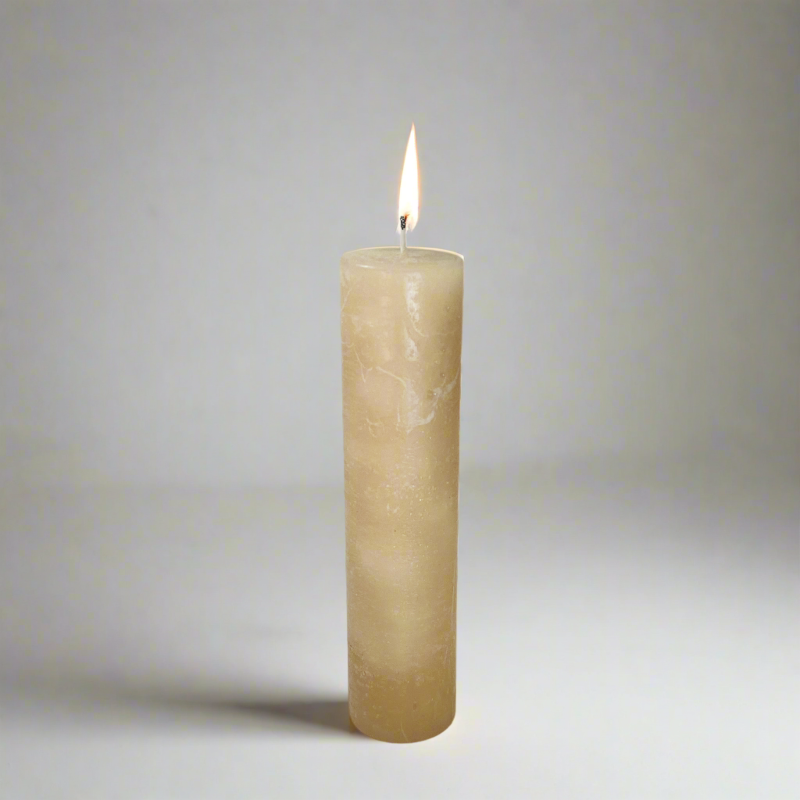 Rustic-pillar-candle-4.5x19-Sand