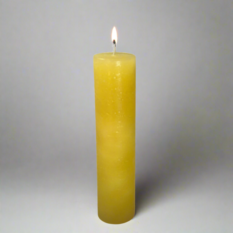 Rustic-pillar-candle-4.5x19-Yellow