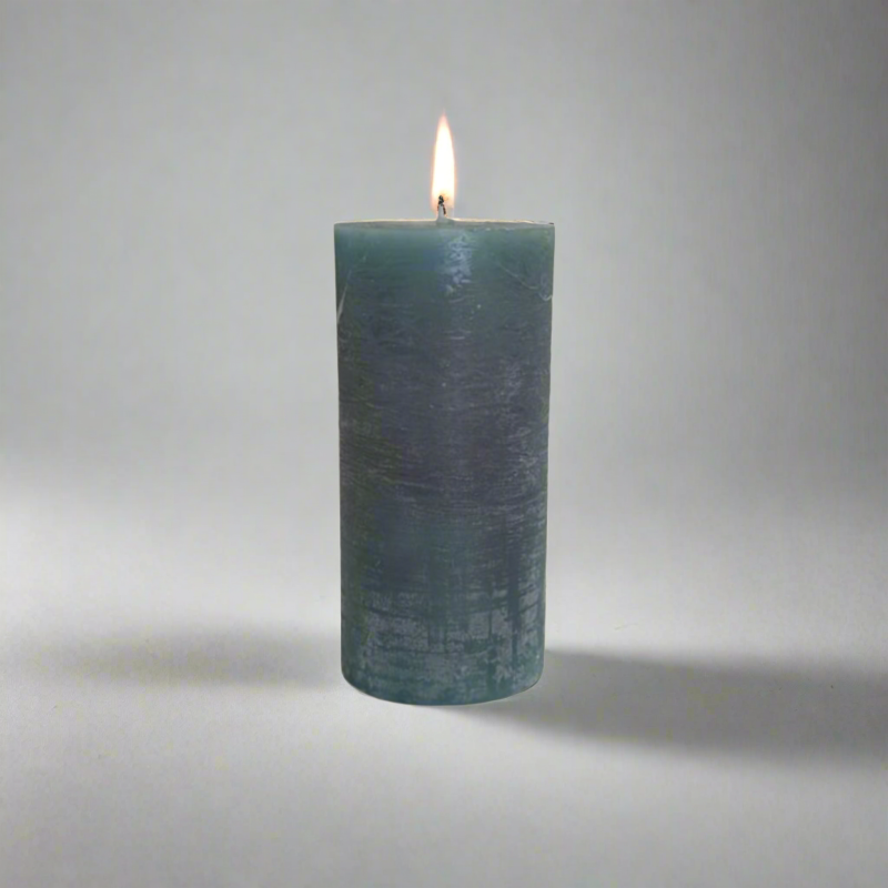 Rustic-pillar-candle-5.5x12-Teal