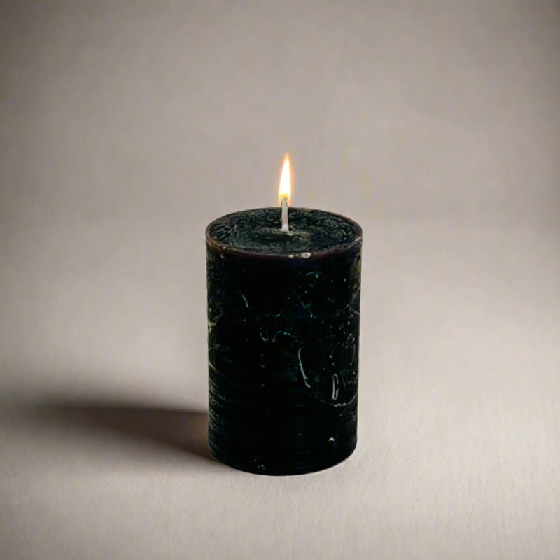 Rustic-pillar-candle-5.5x8-Black