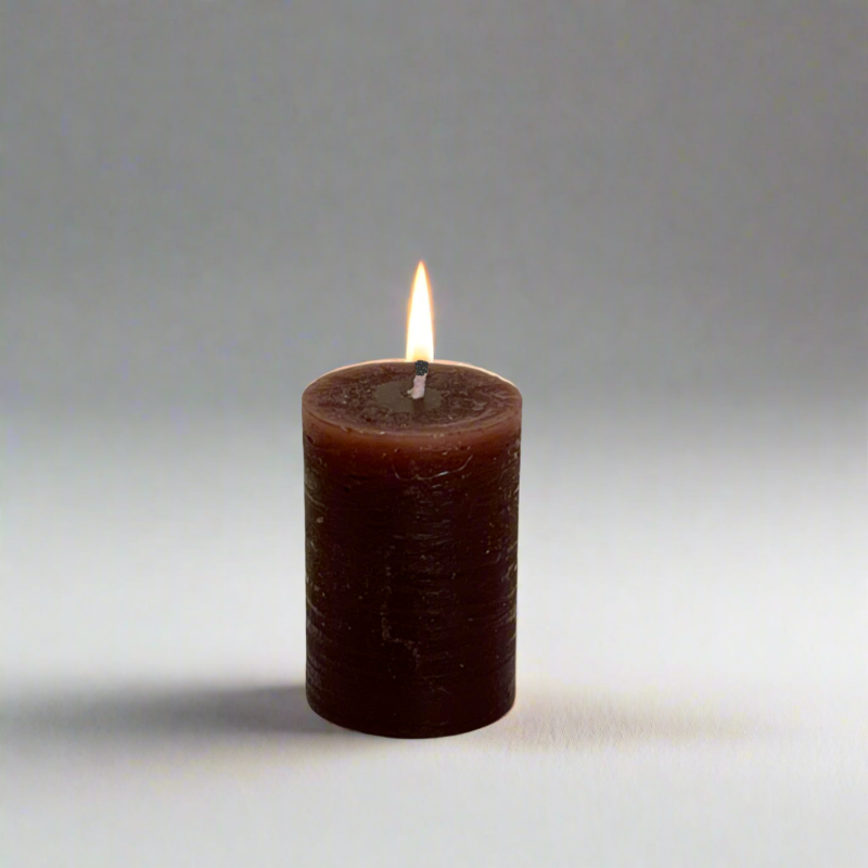 Rustic-pillar-candle-5.5x8-Brown