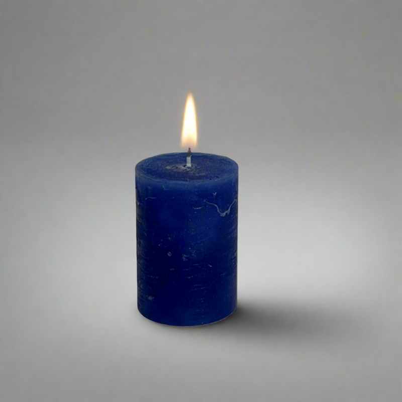 Rustic-pillar-candle-5.5x8-Dark-blue
