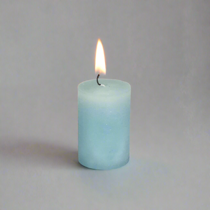Rustic-pillar-candle-5.5x8-Light-blue