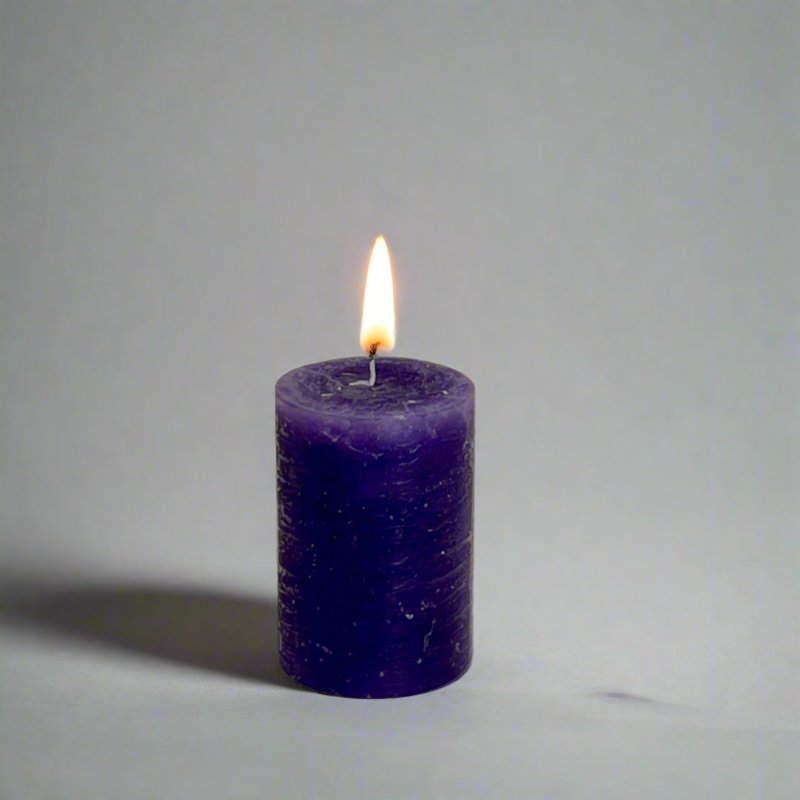 Rustic-pillar-candle-5.5x8-Plum