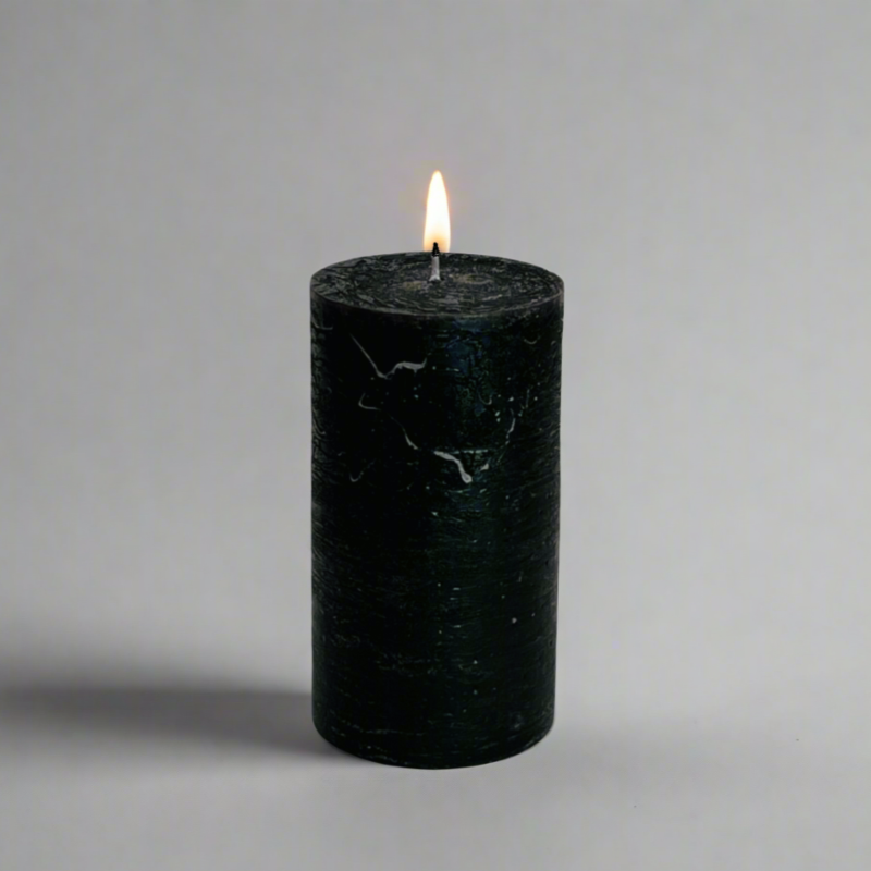 Rustic-pillar-candle-7x12-Black