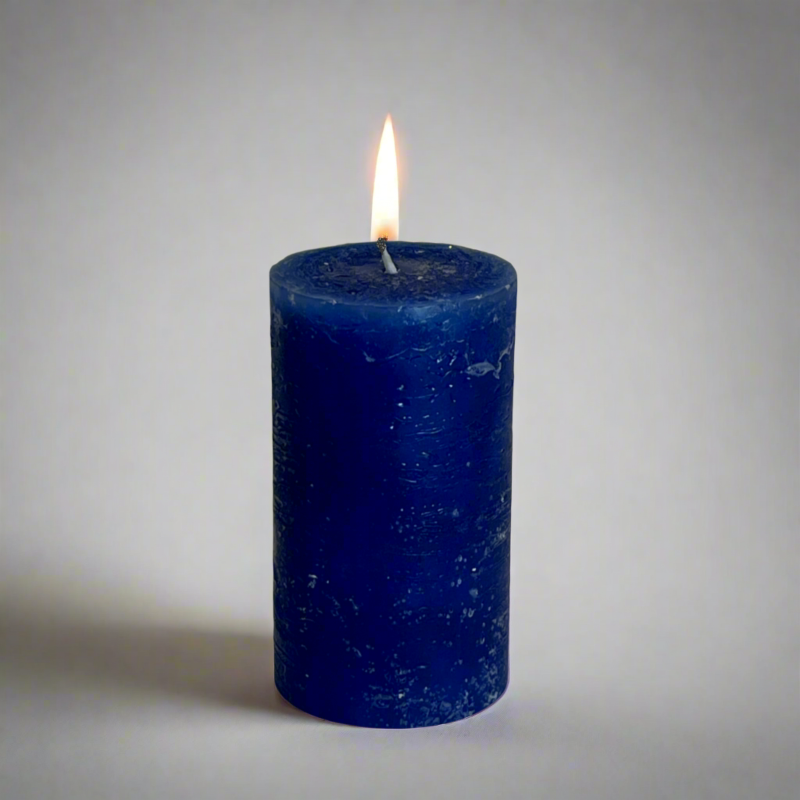 Rustic-pillar-candle-7x12-Dark-blue