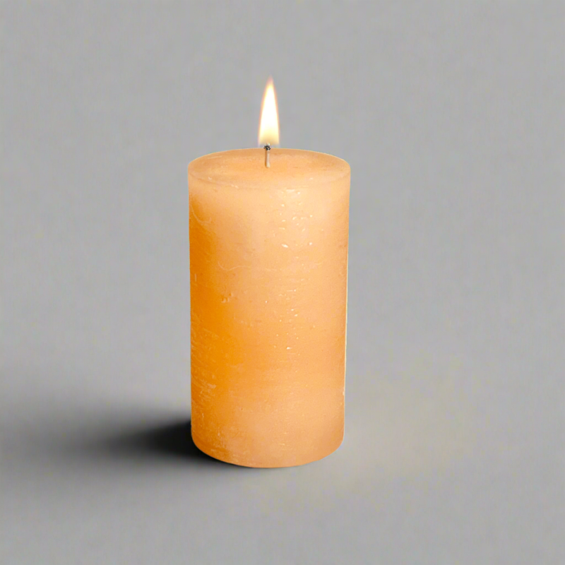 Rustic-pillar-candle-7x12-Peach