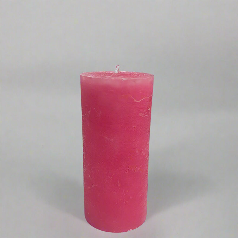 Rustic-pillar-candle-7x12-Pink