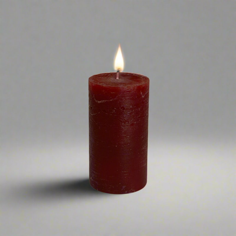 Rustic-pillar-candle-7x12-Ruby