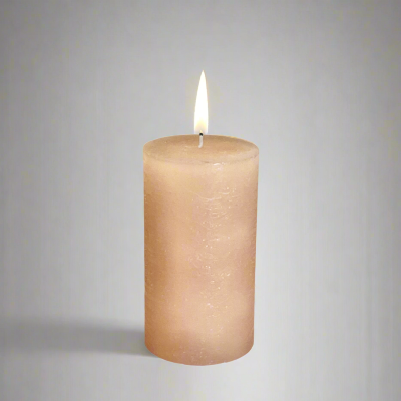 Rustic-pillar-candle-7x12-Salmon