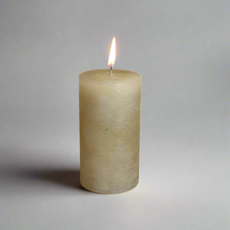 Rustic-pillar-candle-7x12-Sand