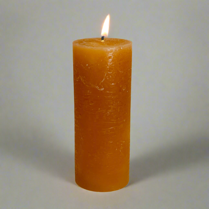 Rustic-pillar-candle-7x17-Amber