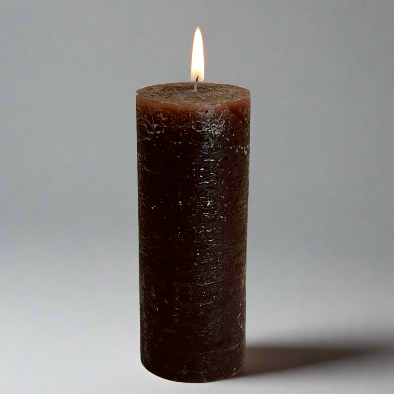 Rustic-pillar-candle-7x17-Brown
